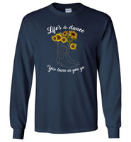 Life's a dance you learn as you go cowboy boots hat sunflower Tee shirt