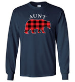 Red Plaid Aunt Bear Matching Buffalo Family Pajama T Shirt