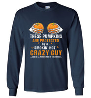 Pumpkins are protected by crayzy guy halloween skeleton hand t shirt