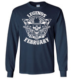 Legends are born in February, skull gun birthday's gift tee shirt