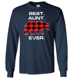 Red Plaid Best Aunt Ever Bear Mothers Day Gift Funny T-shirt