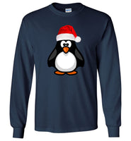 Cute Penguin christmas santa hat tee shirt for men women