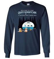 Dog welcome to camp Quitcherbitchin a certified happy camper tee shirt