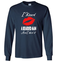 I kissed a bearded man and I liked it lip tee shirt