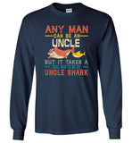 Vintage real man to be a uncle shark, gift tee for uncle