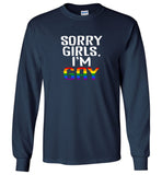 Sorry girls i'm gay lgbt rainbow tee shirt