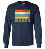 Kings are born in March vintage T-shirt, birthday's gift tee for men