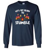 Let's get ready to stumble flamingo drink beer camping tee shirts