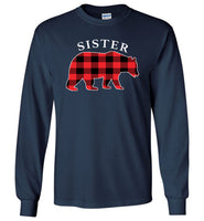 Red Plaid Sister Bear Matching Buffalo Family Pajama T Shirt