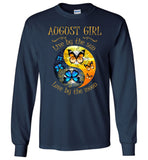 August Girl Live By The Sun Love By Moon Butterfly Was Born In August Birthday Gift T shirt