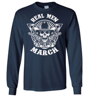 Real men are born in March, skull,birthday's gift tee for men