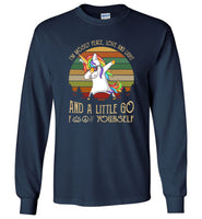 Vintage unicorn dabbing mostly peace love light little go fuck yourself T shirt