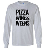 Pizza wine and weens tee shirt hoodie