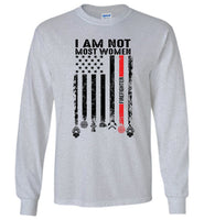 I Am Not Most Women Firefighter American Flag Tee Shirt Hoodie