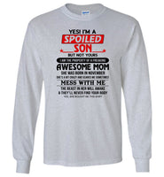 I'm a spoiled son property of freaking awesome mom, born november, mess me, the beast in her awake Tee shirt