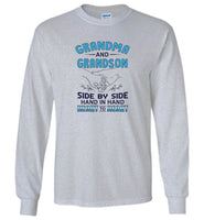 Grandma and grandson side by side hand in hand heart to heart tee shirt