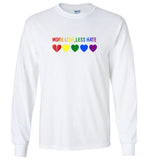 More Love Less Hate LGBT Rainbow Gay Tee Shirt