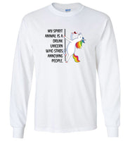 My spirit animal is a drunk unicorn who stabs annoying people Tee shirt
