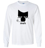 Meh Black Cat Funny Halloween Gift Tee Shirt Hoodie