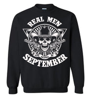 Real men are born in September, skull,birthday's gift tee for men