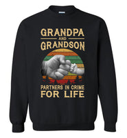 Grandpa and grandson partners in crime for life father's day gift vintage Tee shirt