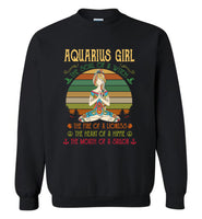 Aquarius girl the soul of a witch fire lioness heart hippie mouth sailor birthday vintage Tee shirt