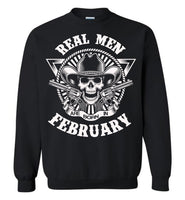 Real men are born in February, skull,birthday's gift tee for men