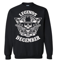 Legends are born in December, skull gun birthday's gift tee shirt