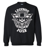 Legends are born in July, skull gun birthday's gift tee shirt