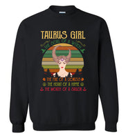 Taurus girl the soul of a witch fire lioness heart hippie mouth sailor birthday vintage T shirt