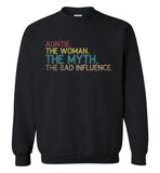 Auntie the woman the myth the bad influence T shirt, gift tee for aunt