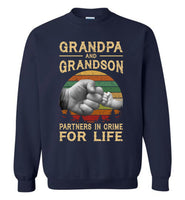 Grandpa and grandson partners in crime for life father's day gift vintage Tee shirt