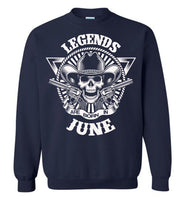 Legends are born in June, skull gun birthday's gift tee shirt