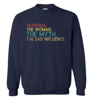 Grandma the woman the myth the bad influence T shirt, gift tee for grandma
