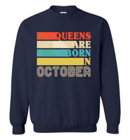Queens are born in October vintage T shirt, birthday's gift tee for women