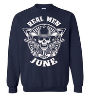 Real men are born in June, skull,birthday's gift tee for men