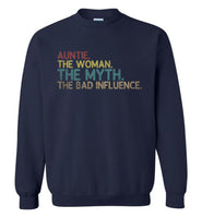 Auntie the woman the myth the bad influence T shirt, gift tee for aunt