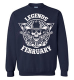 Legends are born in February, skull gun birthday's gift tee shirt