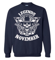 Legends are born in November, skull gun birthday's gift tee shirt