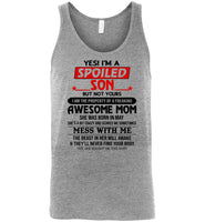 I'm a spoiled son property of freaking awesome mom, born may, mess me, the beast in her awake Tee shirt