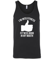 I'm into fitness fit'ness boob in my mouth tee shirt