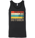 Legends are born in October vintage T-shirt, birthday's gift tee