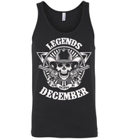 Legends are born in December, skull gun birthday's gift tee shirt