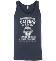 Behind a very good catcher is a mom softball mother Tee shirt