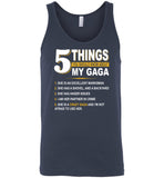 5 things about my crazy gaga, excellent marksman, shovel, anger issues, partner in crime T-shirt