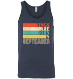 Kings are born in September vintage T-shirt, birthday's gift tee for men