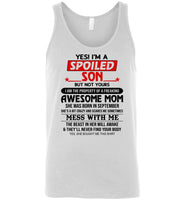 I'm a spoiled son property of freaking awesome mom, born september, mess me, the beast in her awake Tee shirt