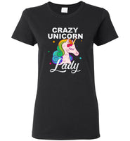 Crazy unicorn laday rainbow tee shirt