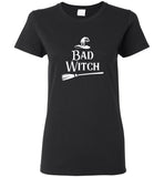 Bad Witch Broomstick Hat Halloween Gift Tee Shirt