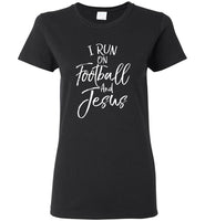 I run on football and jesus tee shirt hoodie